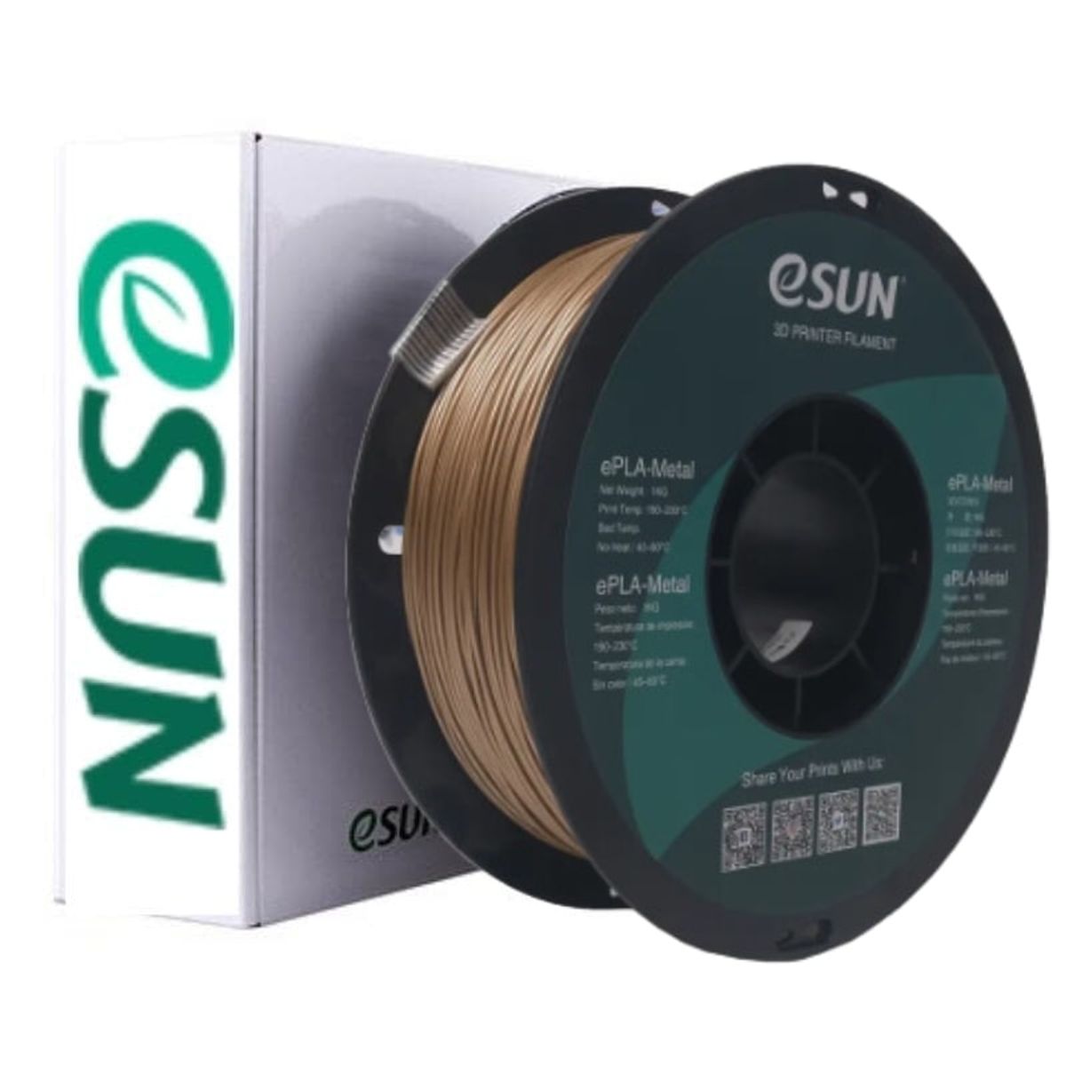 ESUN - Filamento 3D PLA Metal Bronce Antiguo 1kg Esun - Filamentos