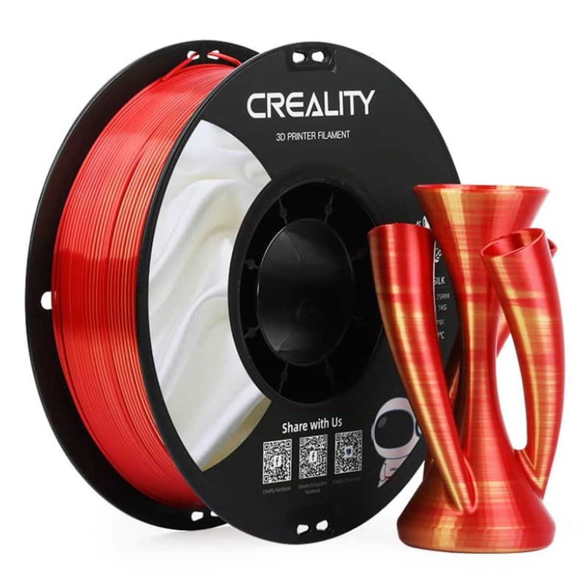 CREALITY - Filamento 3D PLA Seda Mágico Bicolor Dorado y Rojo  Creality
