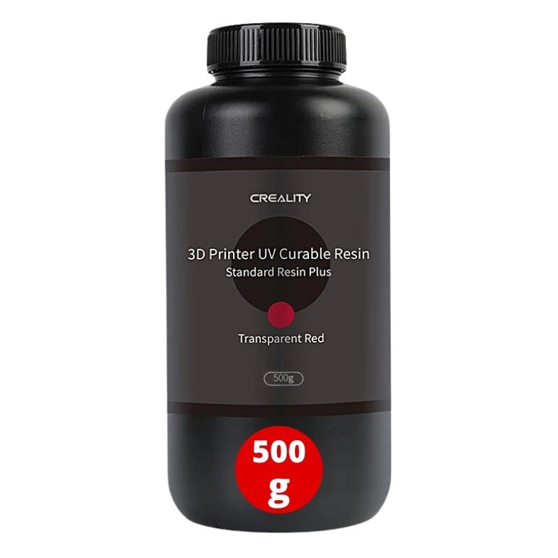 CREALITY - Resina 3D Rojo Transparente para Impresoras 3D 500g Creality Plus - Resinas