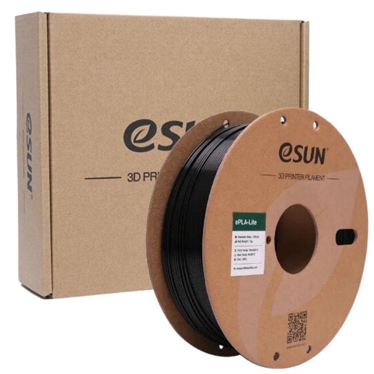 ESUN - Filamento 3D PLA Negro Bobina Reciclable 1kg Esun - Filamentos