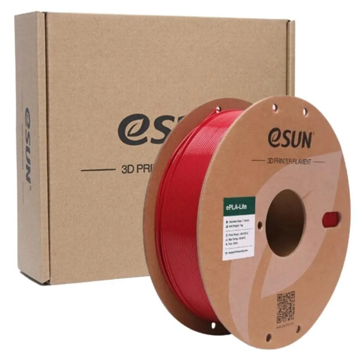 ESUN - Filamento 3D PLA Rojo Bobina Reciclable 1kg Esun - Filamentos