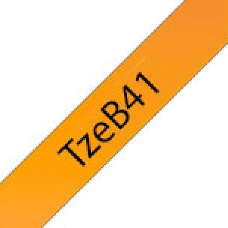 BROTHER - Cinta Brother Tzeb41 Negro Sobre Naranja Fosfo 18mm X 5mts