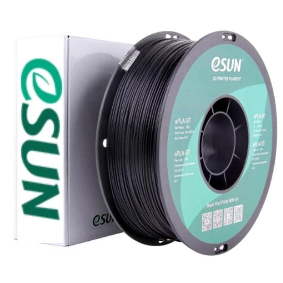 ESUN - Filamento 3D PLA-ST Flexible Duro Negro  Esun - Filamentos