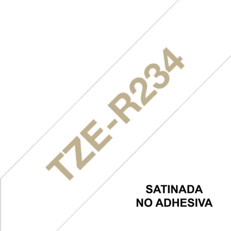 BROTHER - Cinta Brother Tzer234 Satinada Dorado Sobre Blan 12mm X 4mts