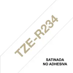 BROTHER - Cinta Tzer234 Satinada Dorado Sobre Blan 12mm X 4mts