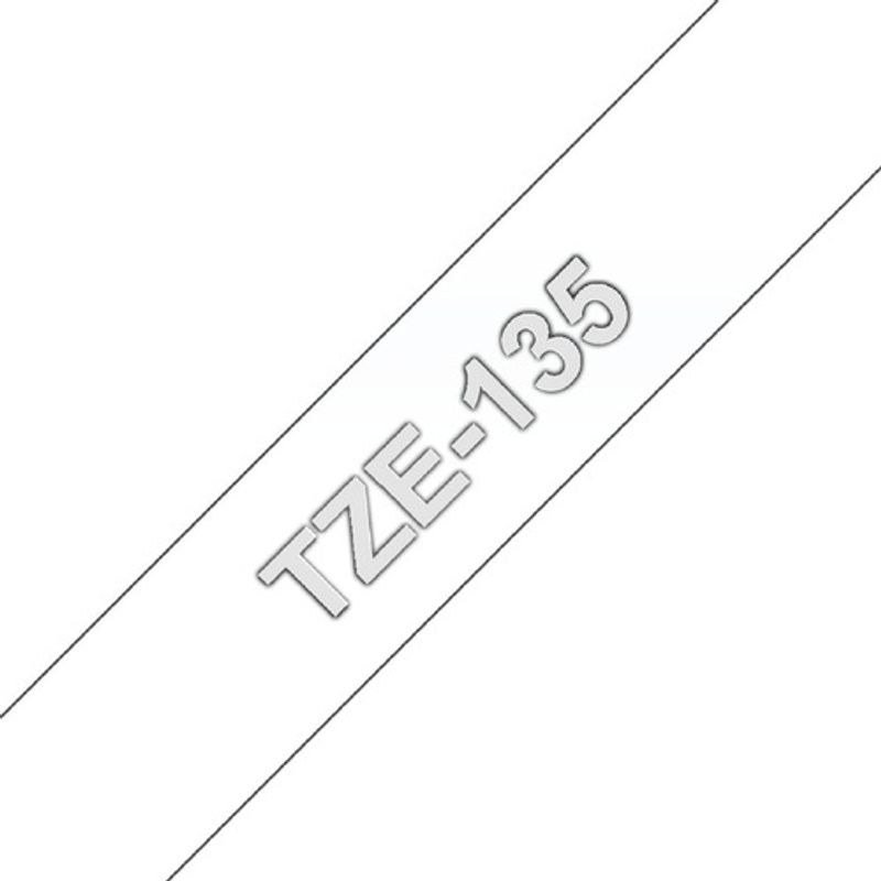 BROTHER - Cinta Brother Tze135 Blanco Sobre Transparente 12mm X 8mts