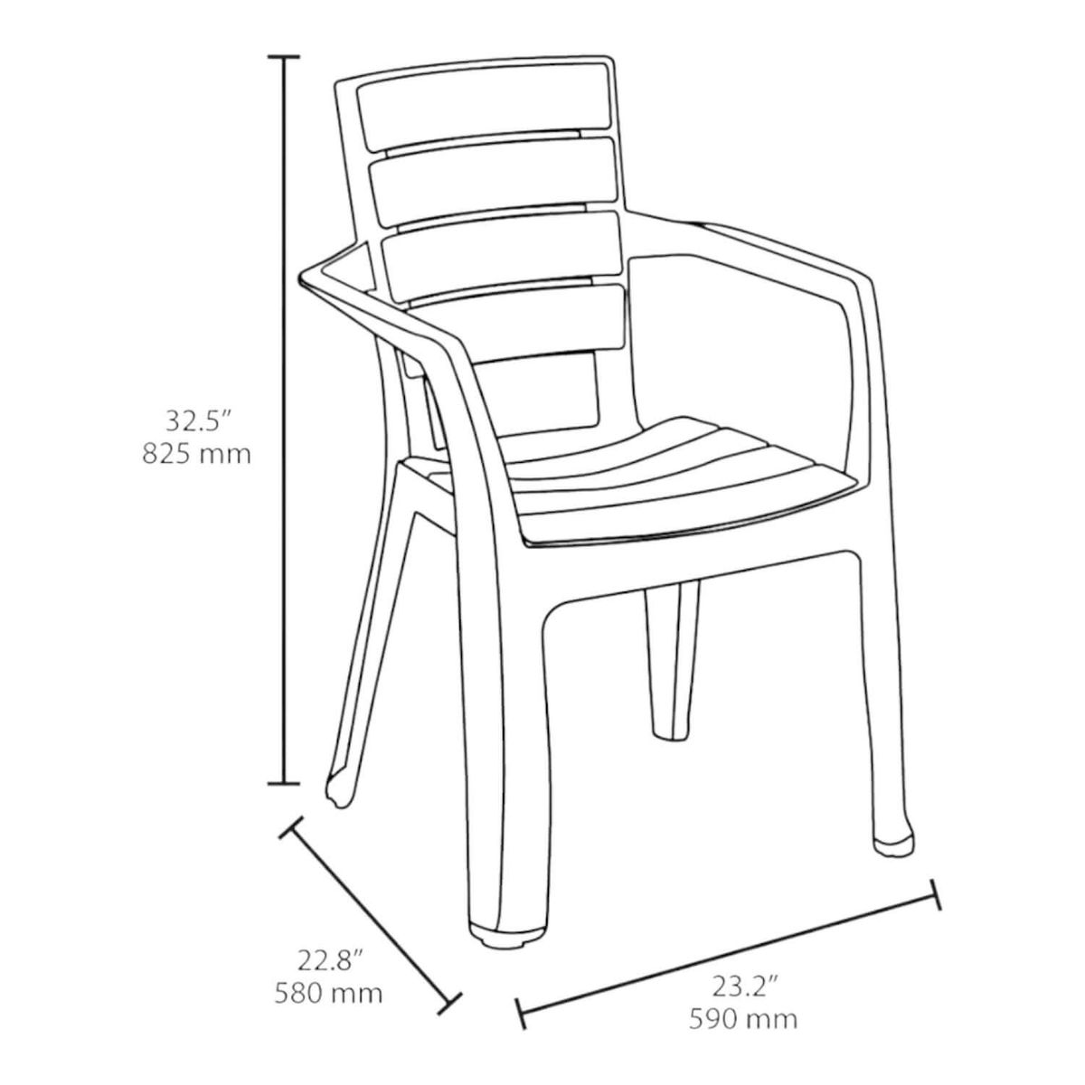 RIMAX - Silla de Terrraza con brazo Verde Baru Rimax