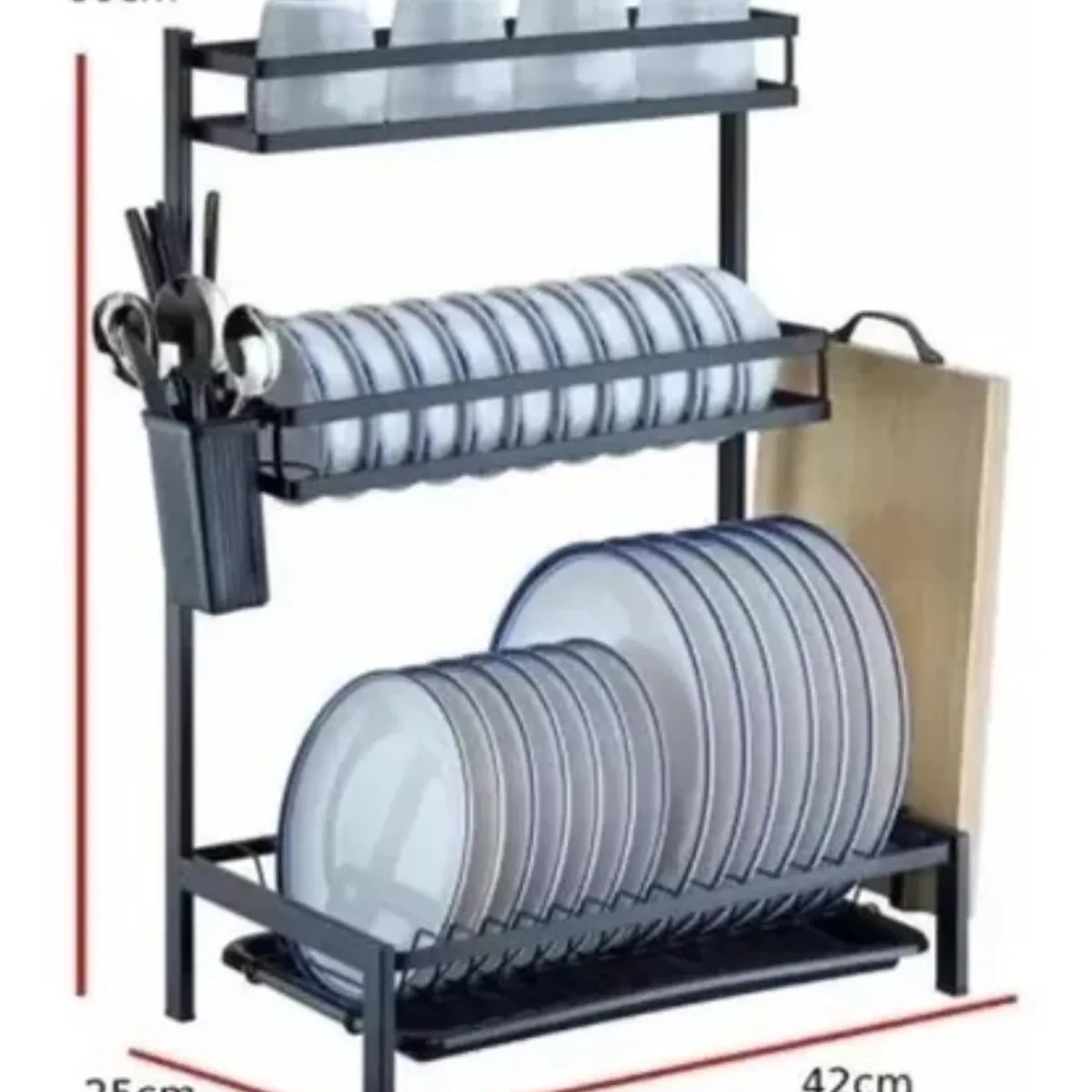 OEM - RACK ESCURRIDOR DE PLATOS LOZA 3 NIVELES DE METAL