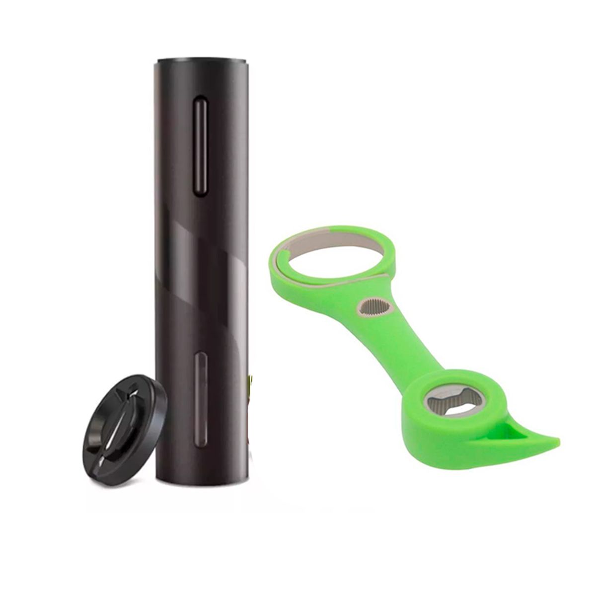 GENERICO - Pack Descorchador Botella Vino Pila + Abridor Botella 5 En 1.