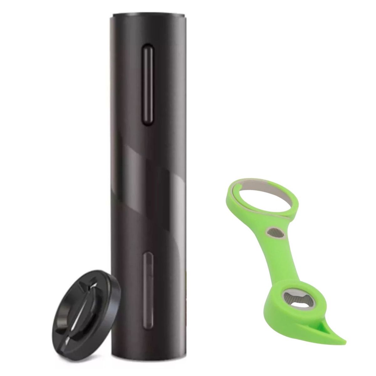 GENERICO - Pack Descorchador Botella Vino Pila + Abridor Botella 5 En 1.