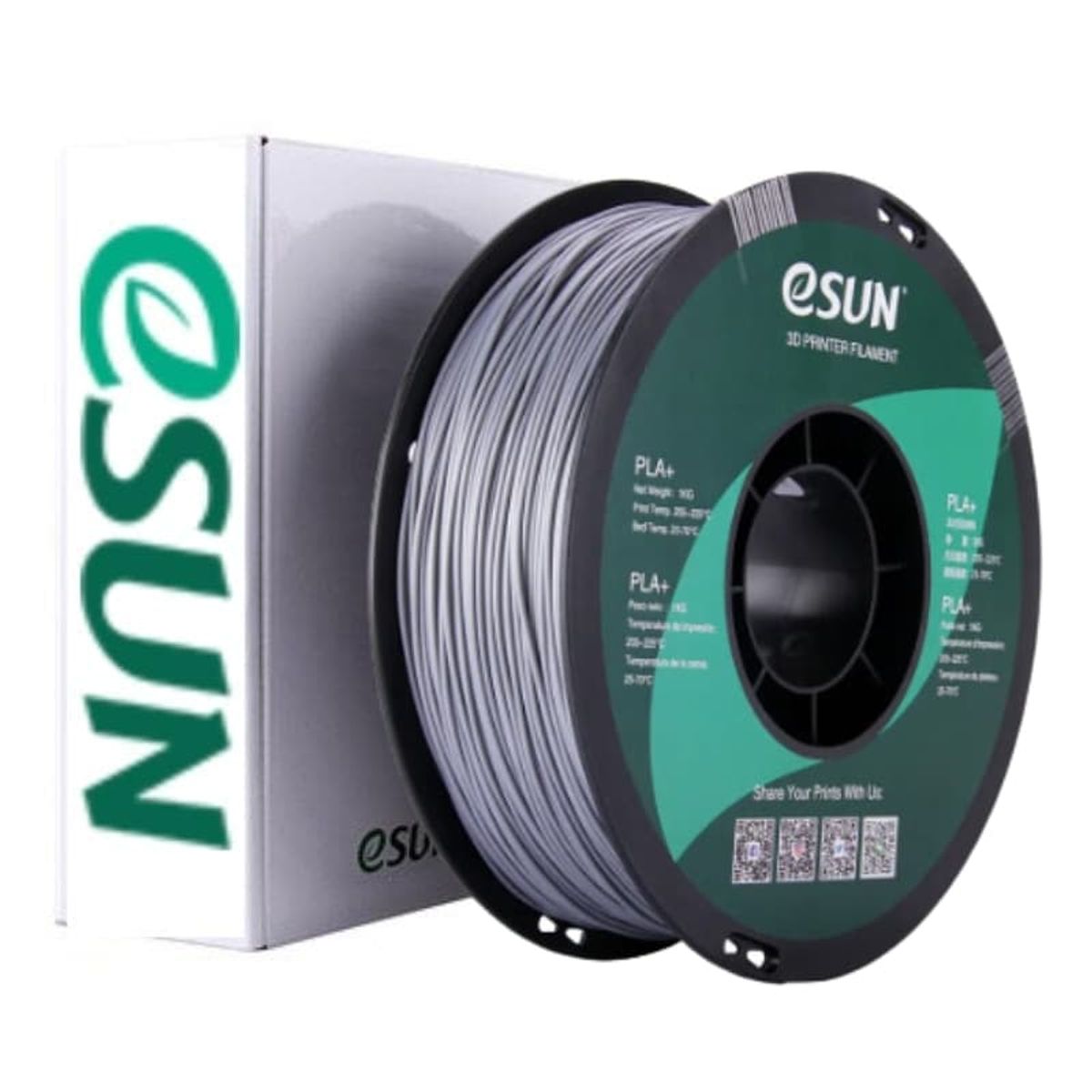 ESUN - Filamento 3D PLA Plateado o Plata  Esun - Filamentos