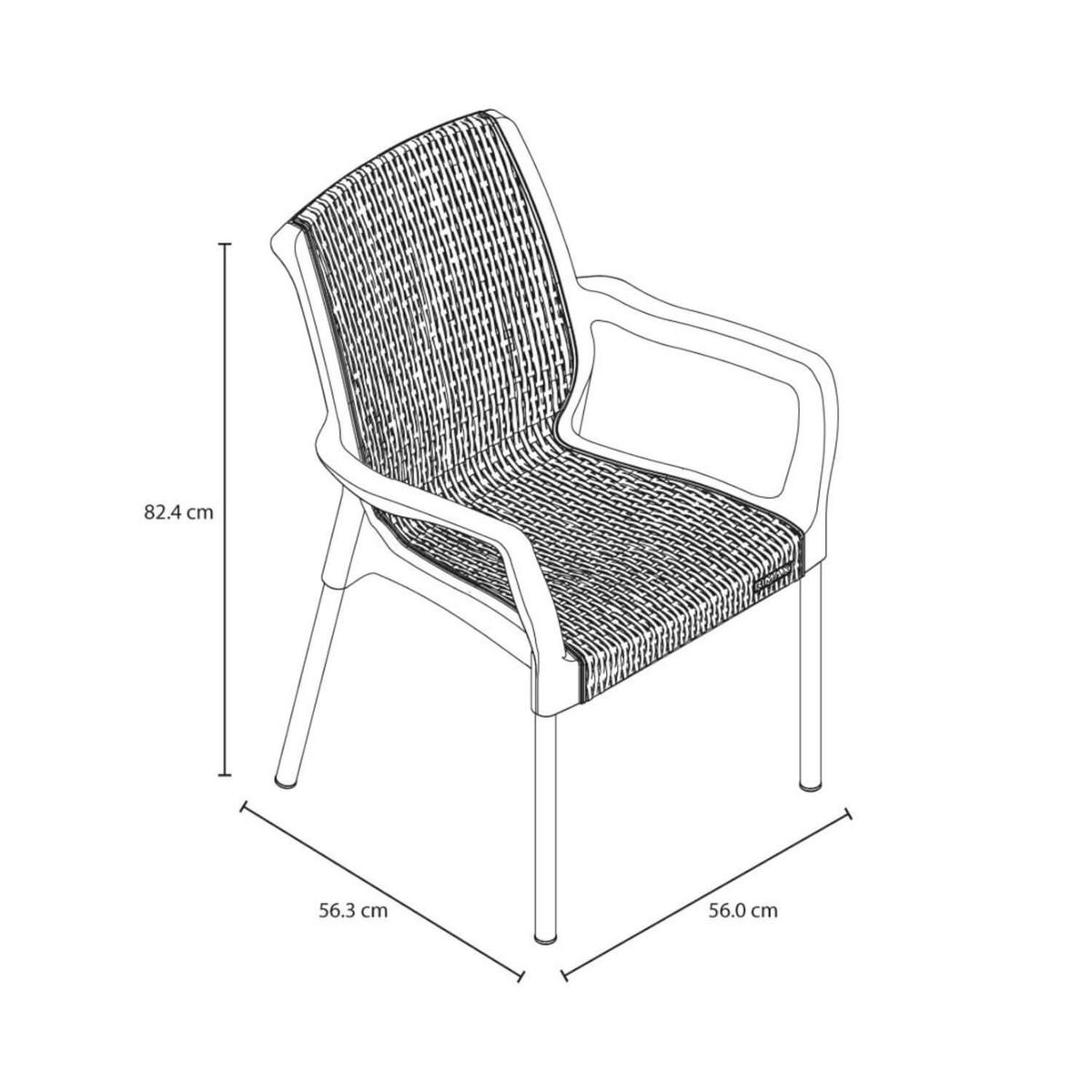 RIMAX - Silla de Terrraza con brazo Café Shia Rimax