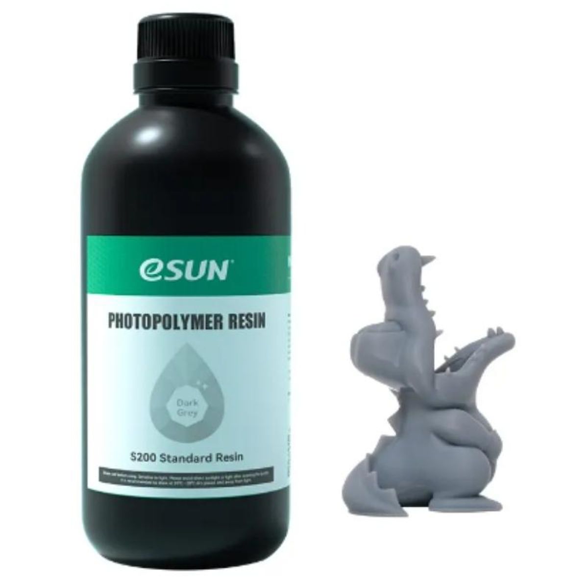 ESUN - Resina 3D Uv Mate Gris Oscuro para Impresoras 3D 500g Esun - Resinas