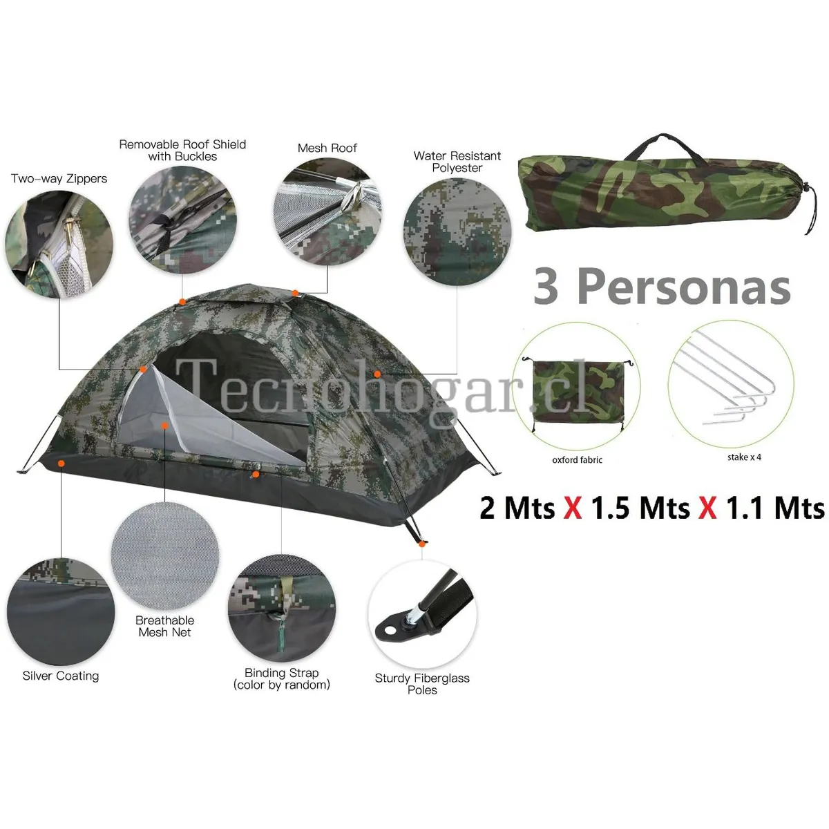 GENERICO - Carpa De Camping Proteccion Uv Acampar Con Mosquitero