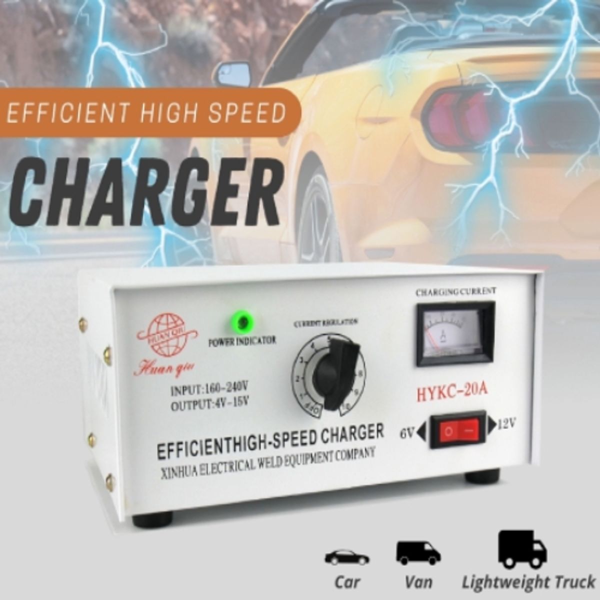 GENERICO - Cargador De Batería Para Automóvil 12 Volts 20 Amperes