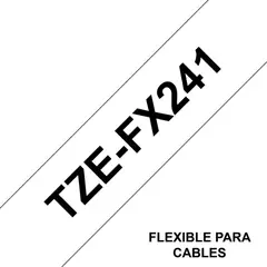 BROTHER - Cinta Tzefx241 Negro Sobre Blanco 18mm X 8mts Cables