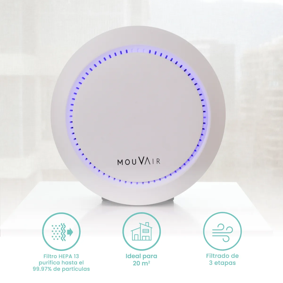 MOUVAIR - Purificador de Aire Mouvair Om Blanco