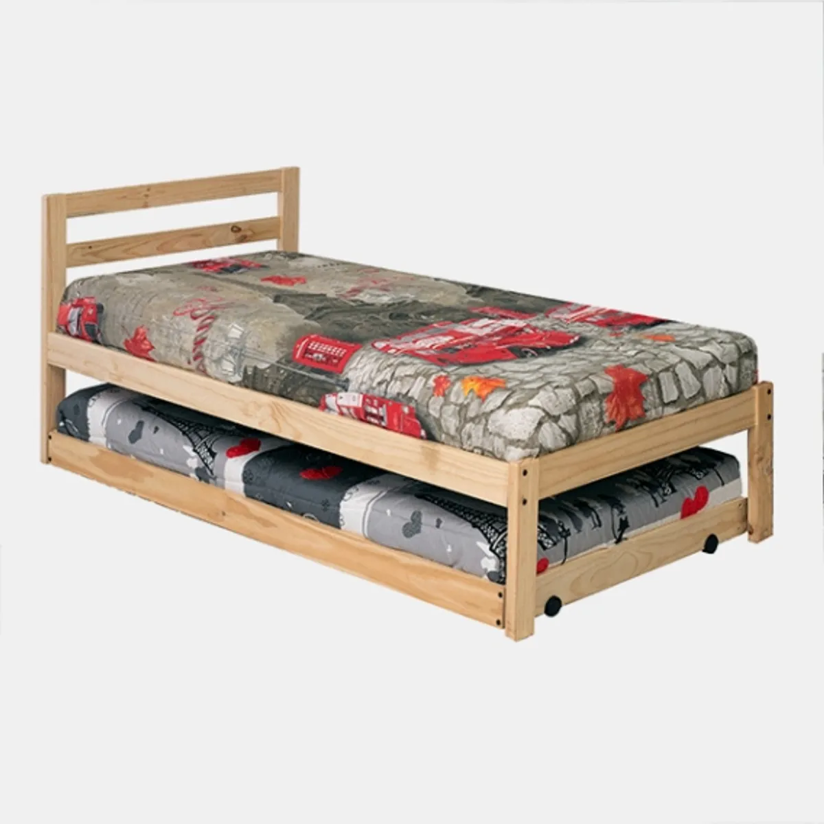 INCAL - Cama Nido 1 Plaza En Madera Natural Incal