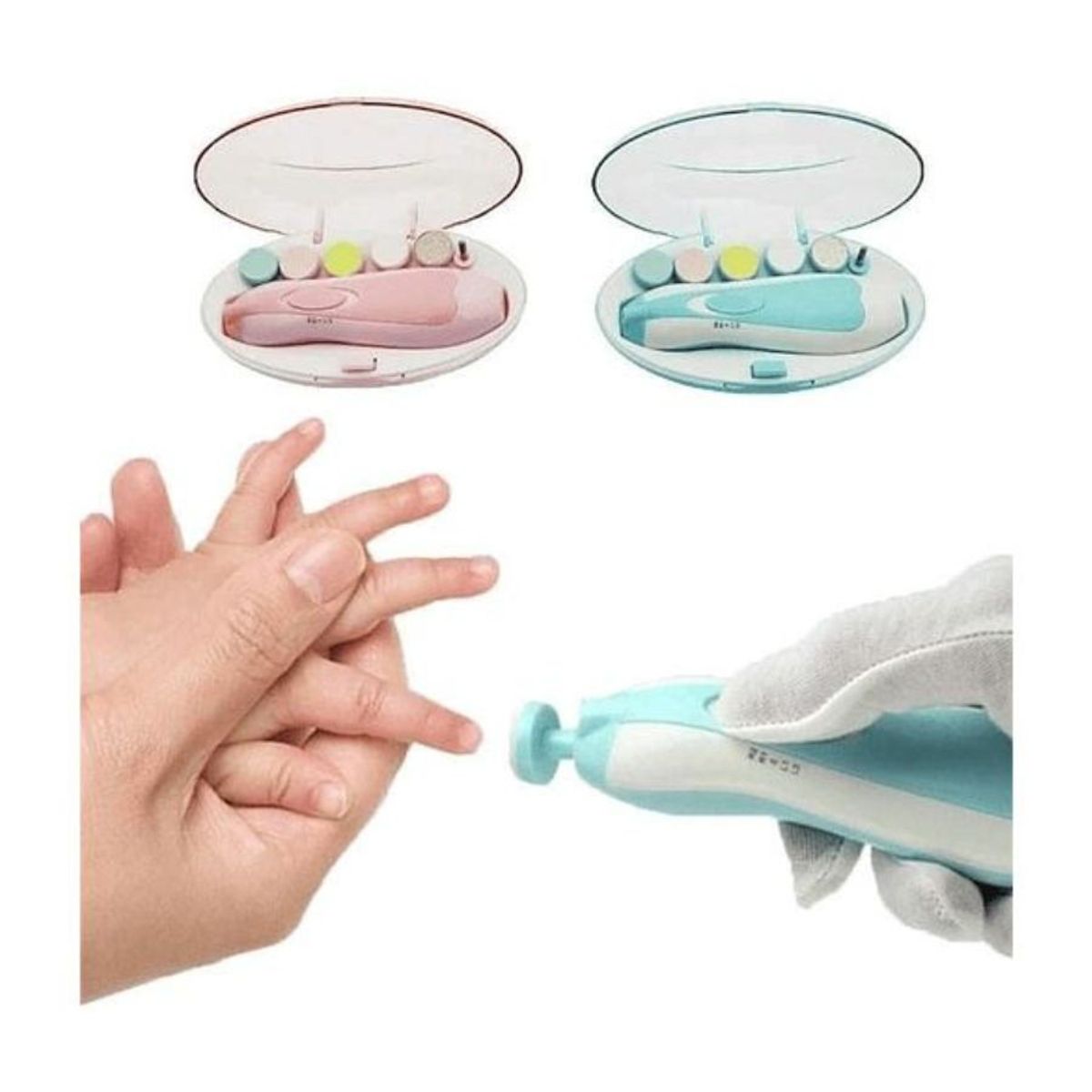 GENERICO - Cortador De Uñas A Pilas Bebes Pulidor Limador Rosa