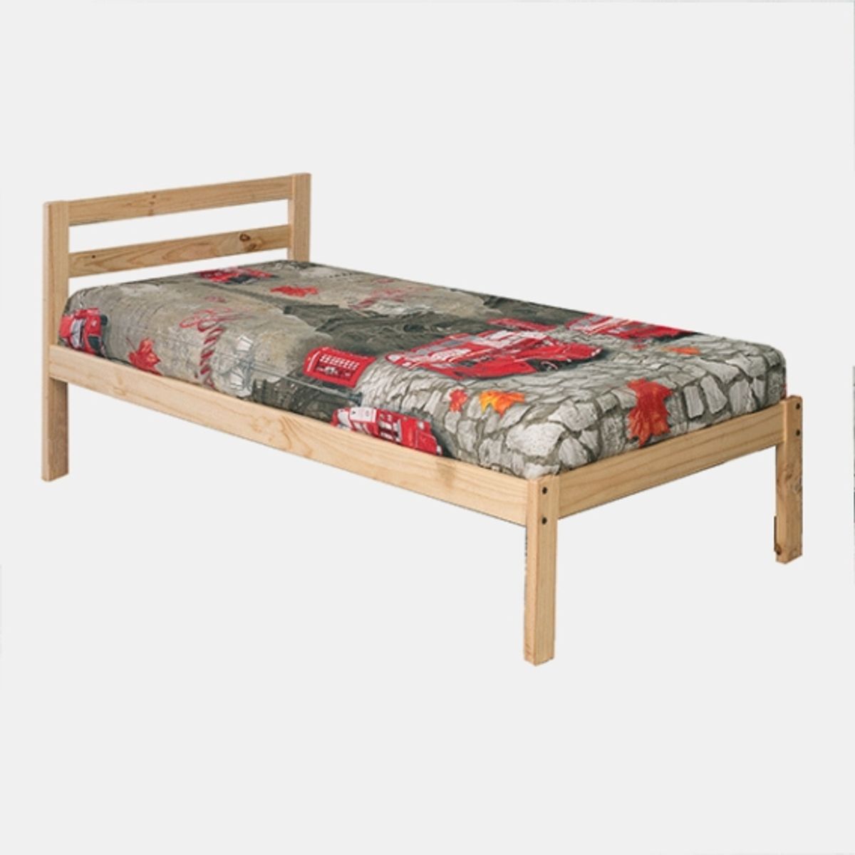 INCAL - Cama Nido 1,5 Plaza En Madera Natural Incal