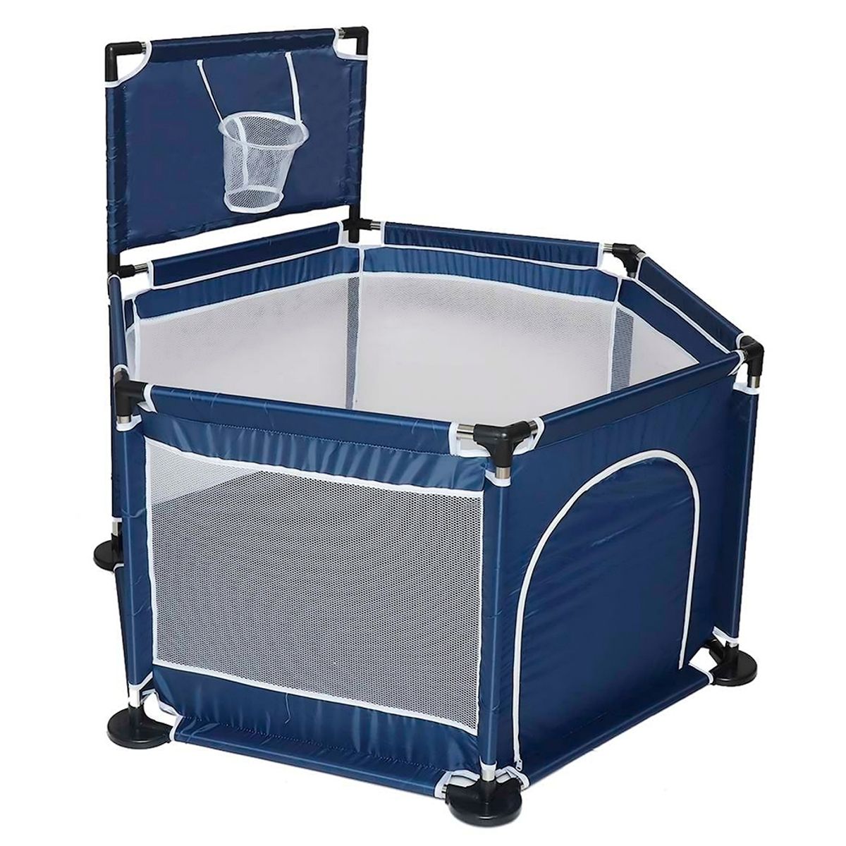 GENERICO - Corral De Seguridad Hexagonal Con Aro Para Niños Azul