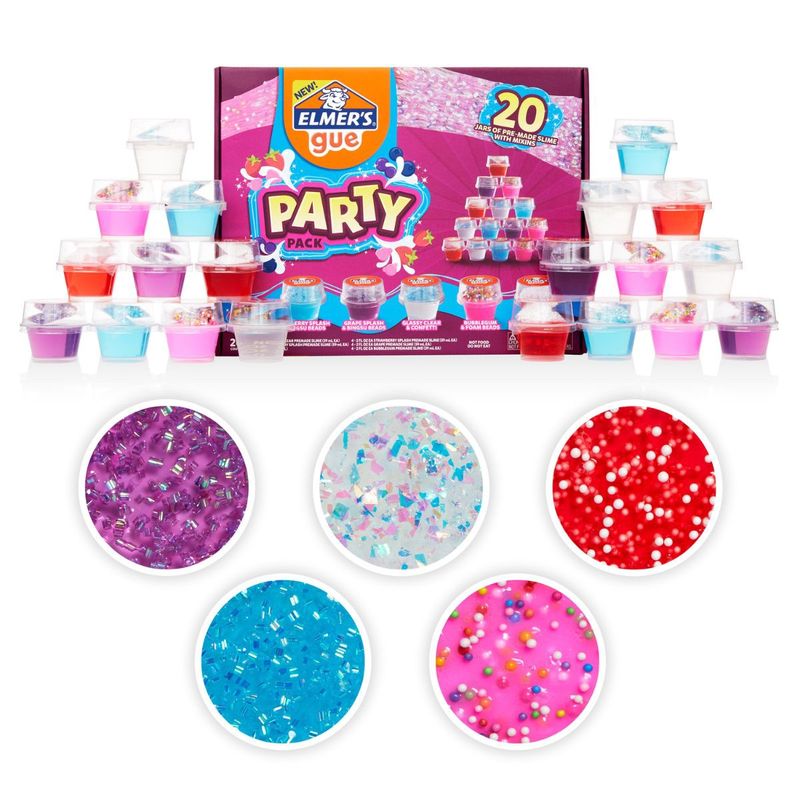 ELMERS - Kit Party Pack Elmers Con 20 Mini Slimes Surtidos