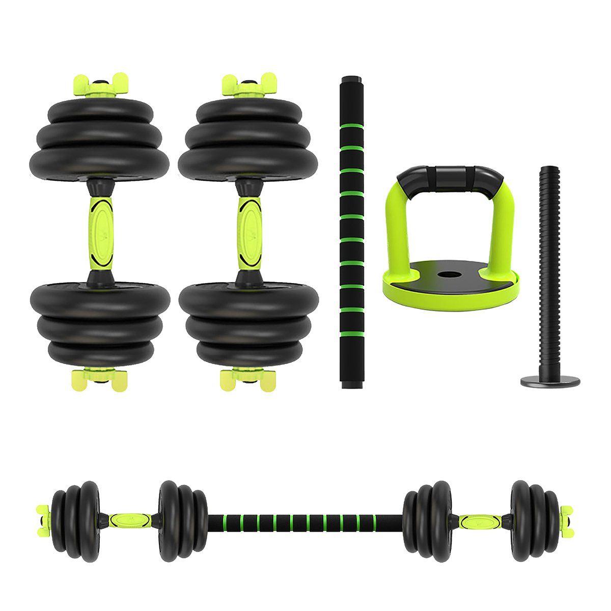 OVERFIT - Set Mancuernas + Barra + Kettlebell Unibles Overfit 20kg