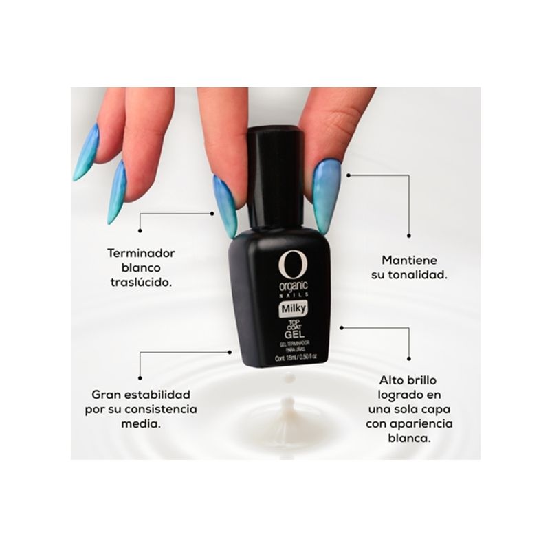 ORGANIC NAILS - TOP COAT MILKY 15 ML ORGANIC NAILS