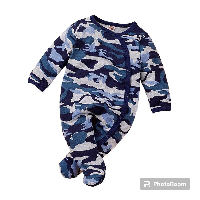 ANGO - Enterito Algodón Camuflaje Azul