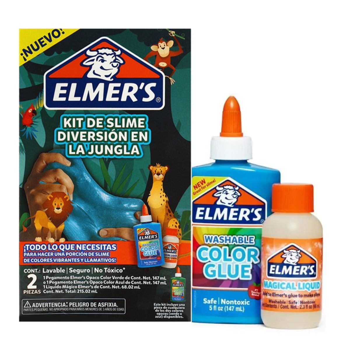 ELMERS - Kit Slime Jungle Jam Elmers 2 Piezas
