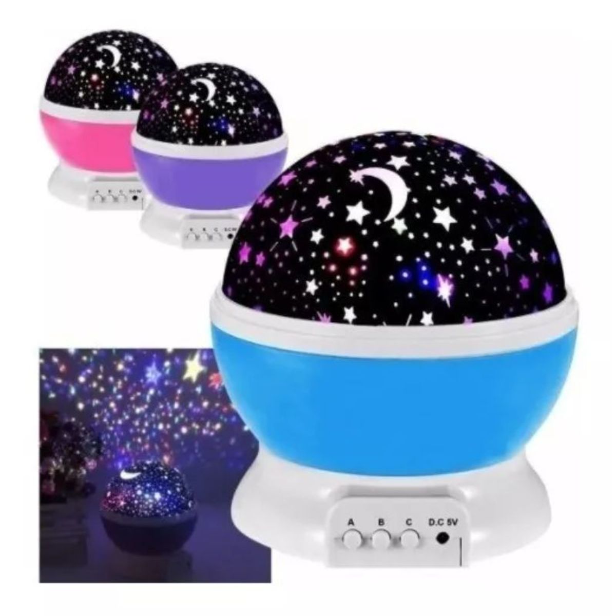 GENERICO - Pack X2 Espantacuco, 2 En 1 Lampara Y Proyector Colores