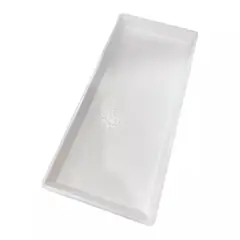 OEM - BANDEJADE RECTANGULAR PLASTICO PARA SERVIR 25 X 11,5 CM BLANCO