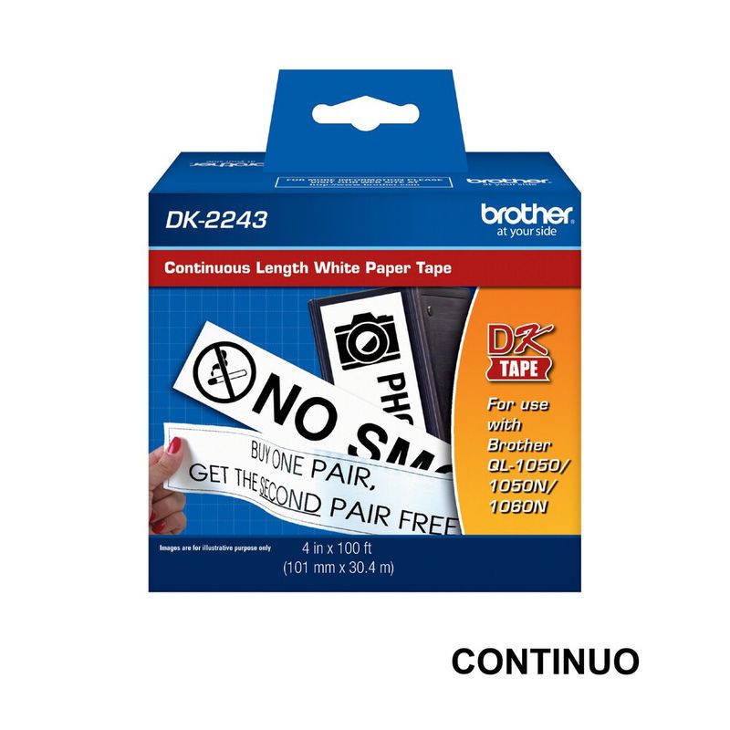 BROTHER - Rollo Brother Negro Sobre Blanco 102mmx30.48mts Dk2243