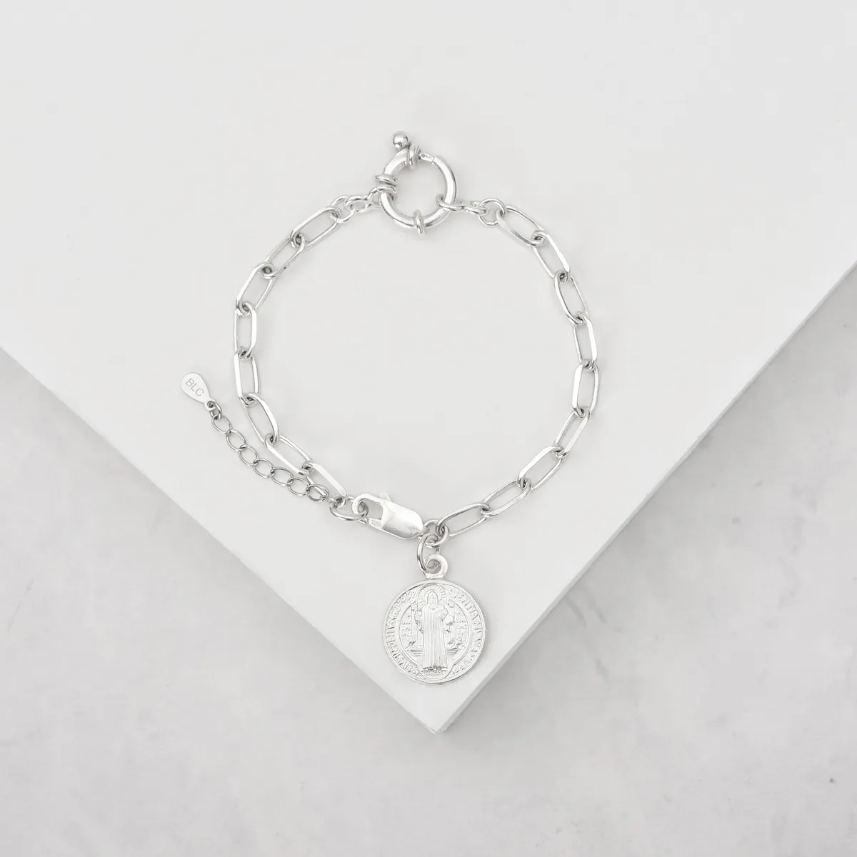 BY LAS CAYETANAS - Pulsera eslabones San Benito en Plata 925