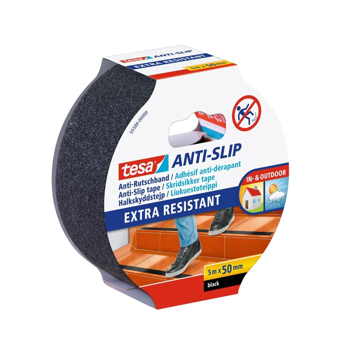 TESA - CINTA ANTIDESLIZANTE NEGRO 5MTS X 25MM TESA