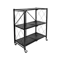 LUMAX - Estante Plegable Organizador 3 Niveles Con Ruedas