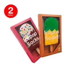 MIKE'S - Calcetines Divertidos Paleta Helado Unisex Pack 2