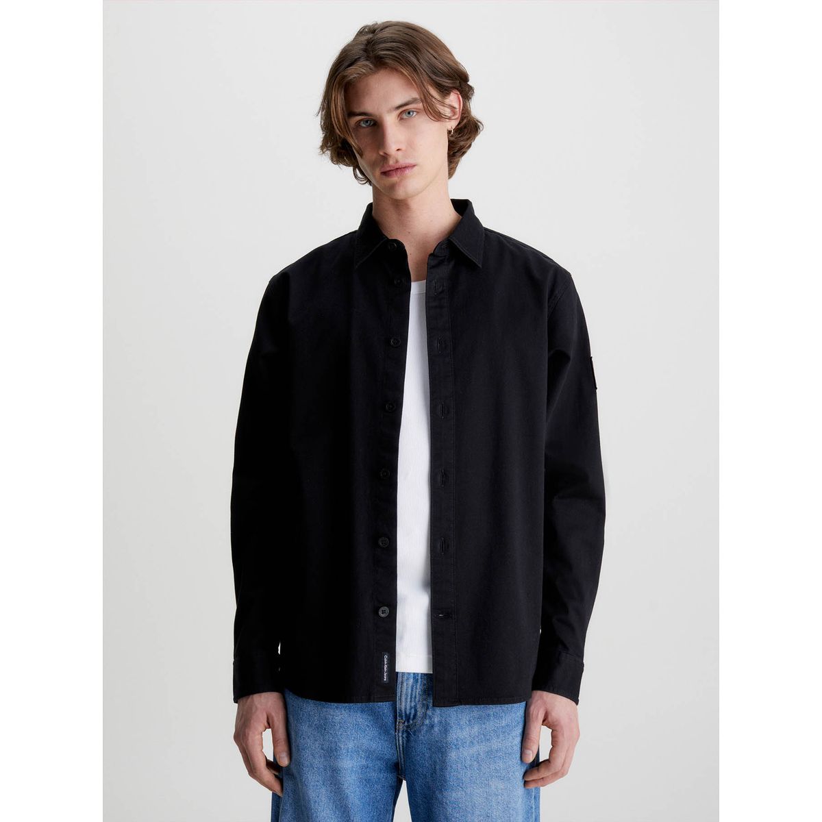 CALVIN KLEIN - Camisa Monologo Badge Relaxed Negro Calvin Klein