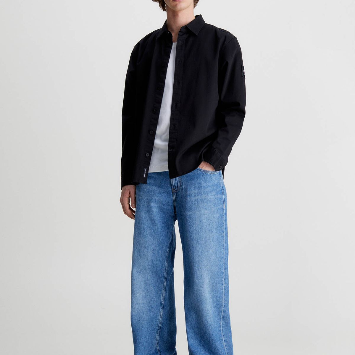 CALVIN KLEIN - Camisa Monologo Badge Relaxed Negro Calvin Klein