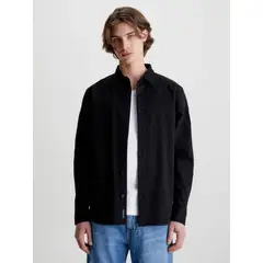 CALVIN KLEIN - Camisa Monologo Badge Relaxed Negro