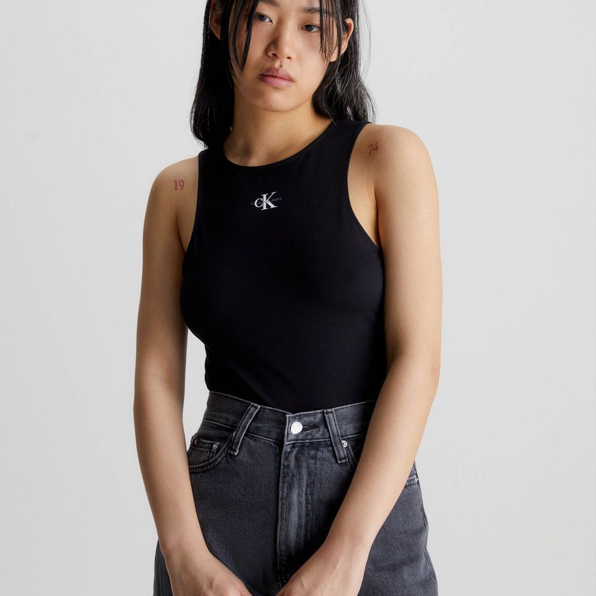 CALVIN KLEIN - Camiseta de tirantes de algodón orgánico Negro Calvin Klein