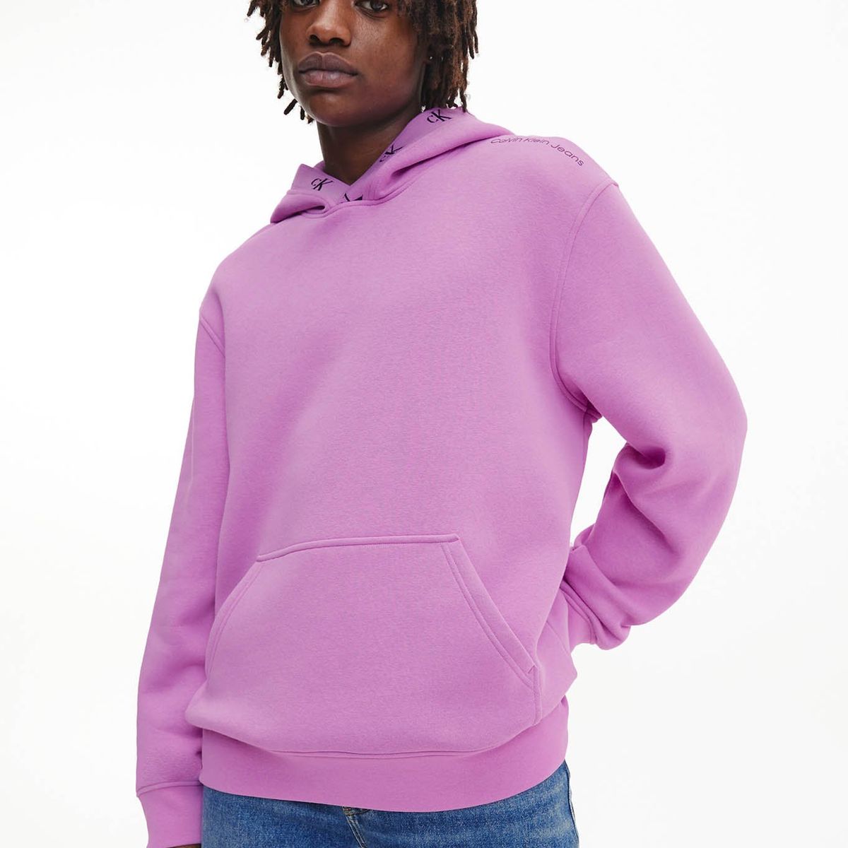 CALVIN KLEIN - Sudadera relaxed con capucha y logo Violeta Calvin Klein