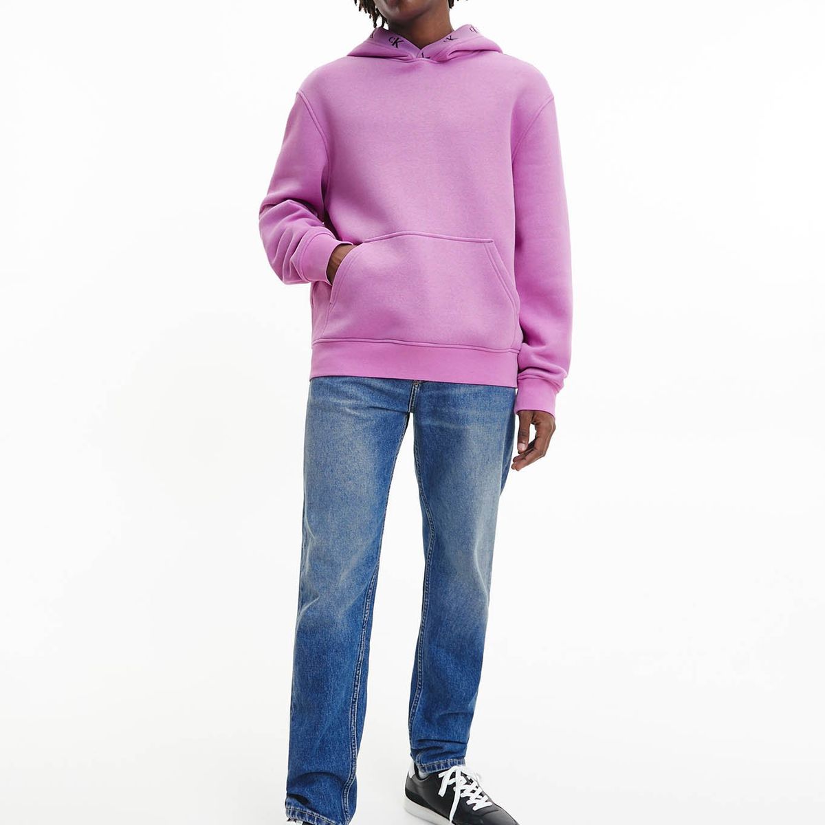 CALVIN KLEIN - Sudadera relaxed con capucha y logo Violeta Calvin Klein