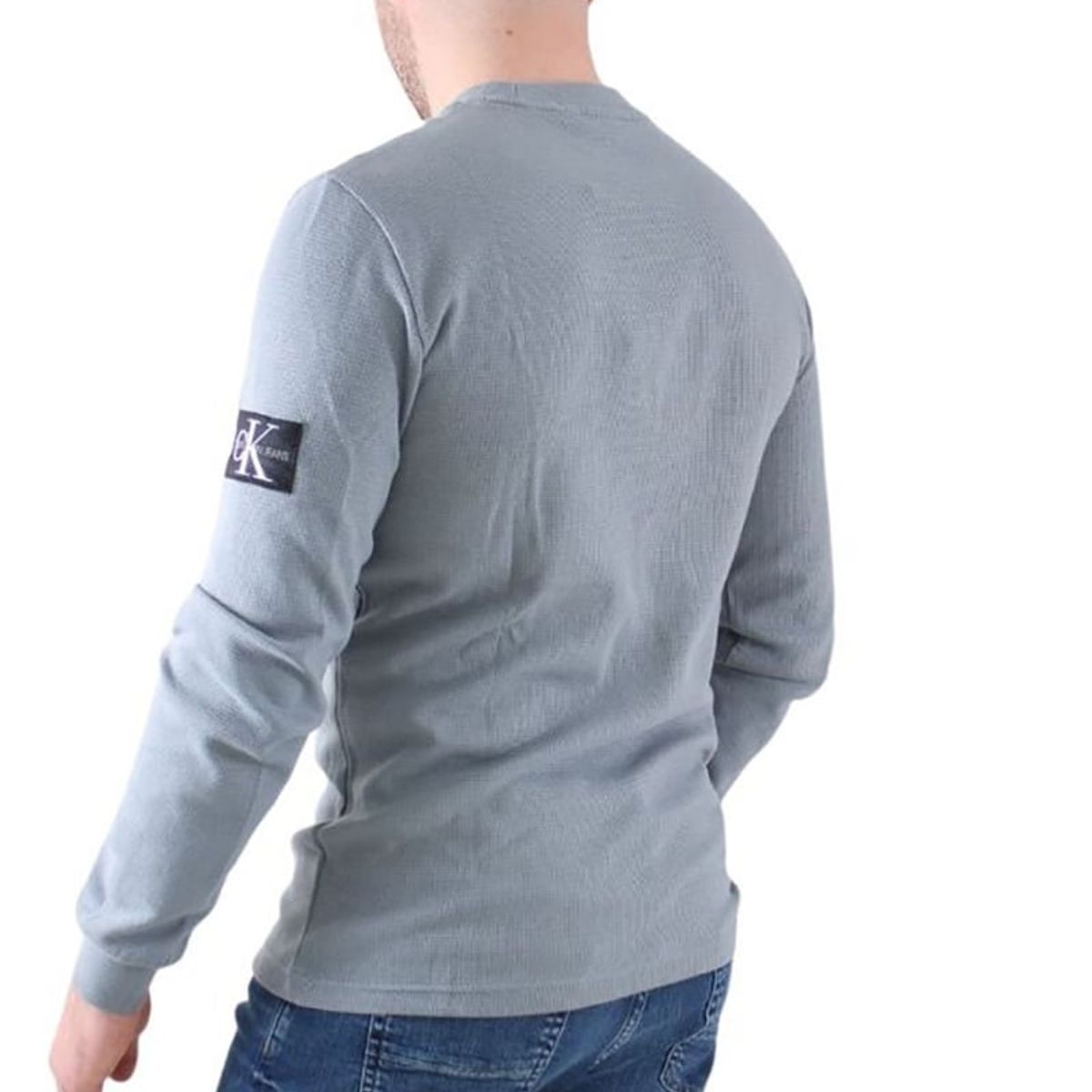 CALVIN KLEIN - Camiseta de manga larga de algodón orgánico Gris Calvin Klein