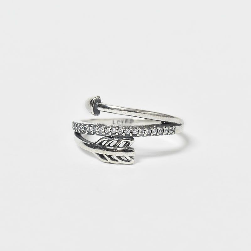 ROSETT - Anillo flecha en espiral con argolla en circones