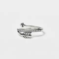 ROSETT - Anillo flecha en espiral con argolla en circones