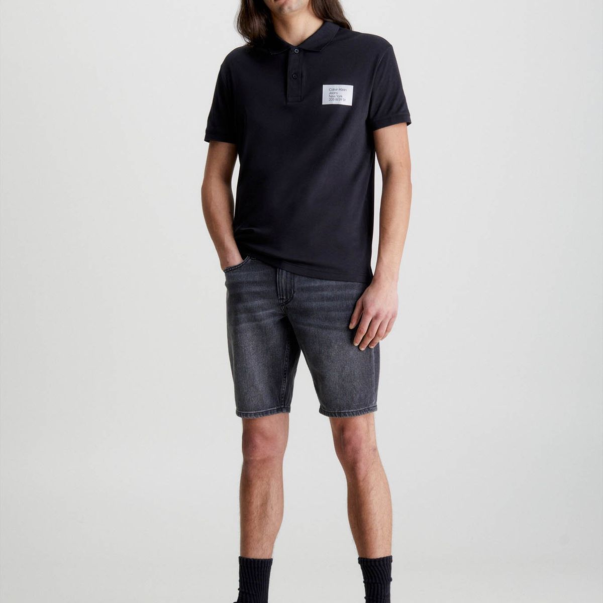 CALVIN KLEIN - Polo con insignia Negro Calvin Klein