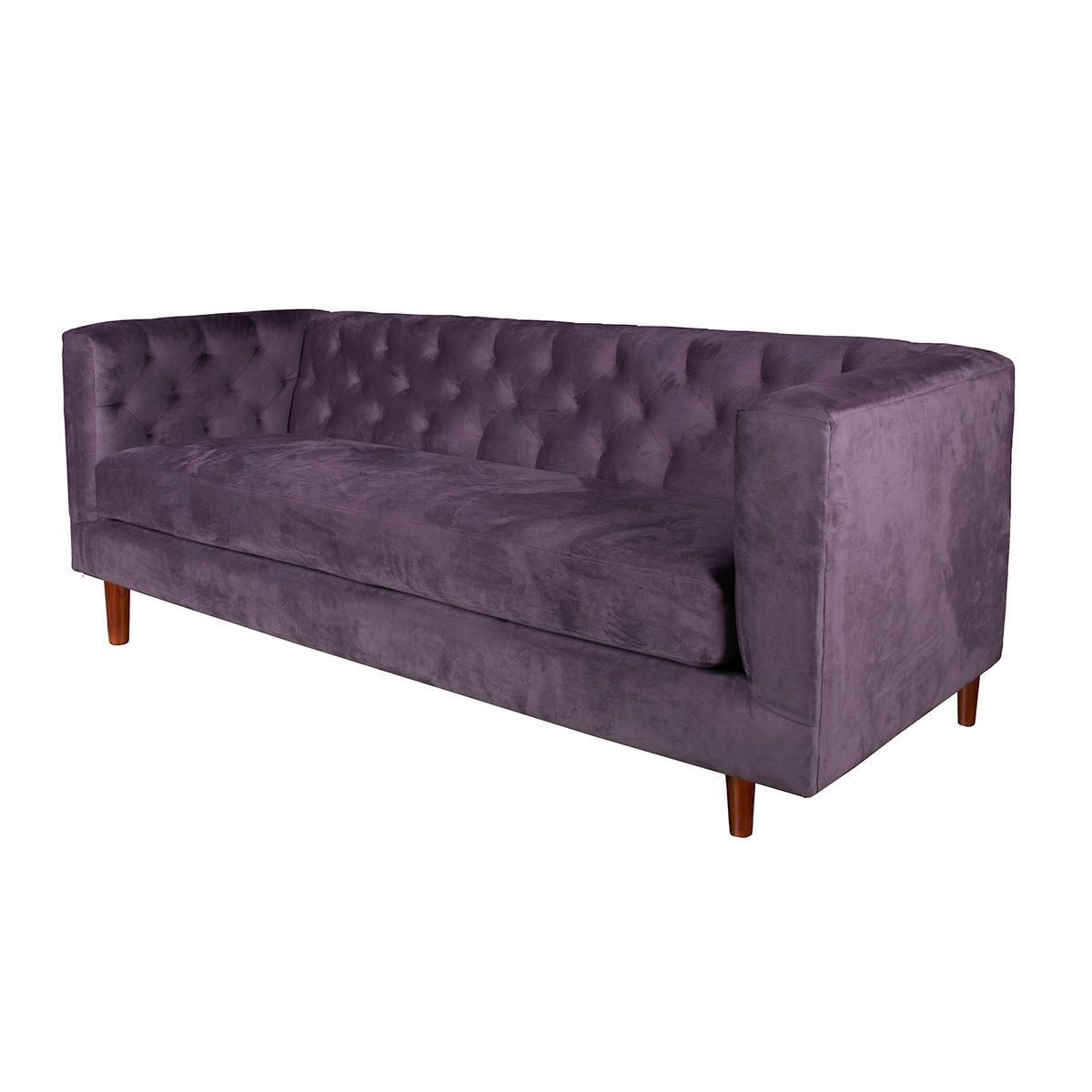 LATAM HOME - Sofa Brescia 3 Cuerpos Tela Velvet Vivian Lila