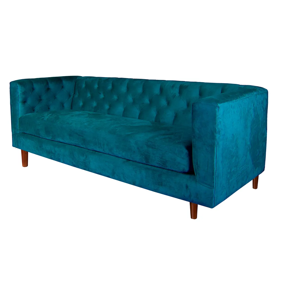 LATAM HOME - Sofá Latam Home Brescia 3 Cuerpos Azul Tapiz Velvet