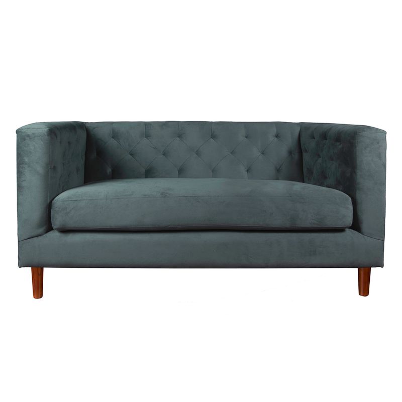LATAM HOME - Sofá Brescia 2 Cuerpos Tela Velvet Vivian Gris
